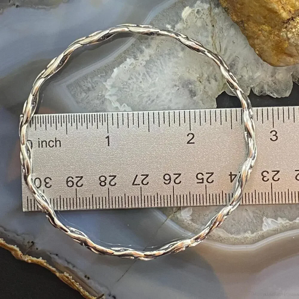 Carolyn Pollack Sterling Silver Decorated 4 Bangle Bracelet Set For Women
